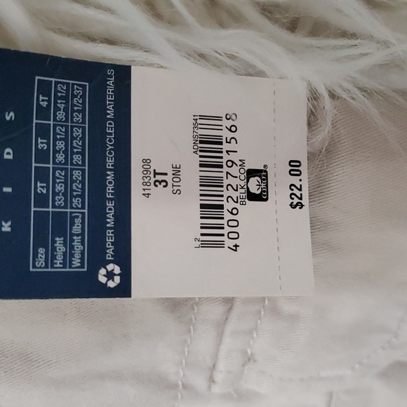 Nwt J Khaki stone colored khaki cargo shorts boys  3t - Picture 4 of 4